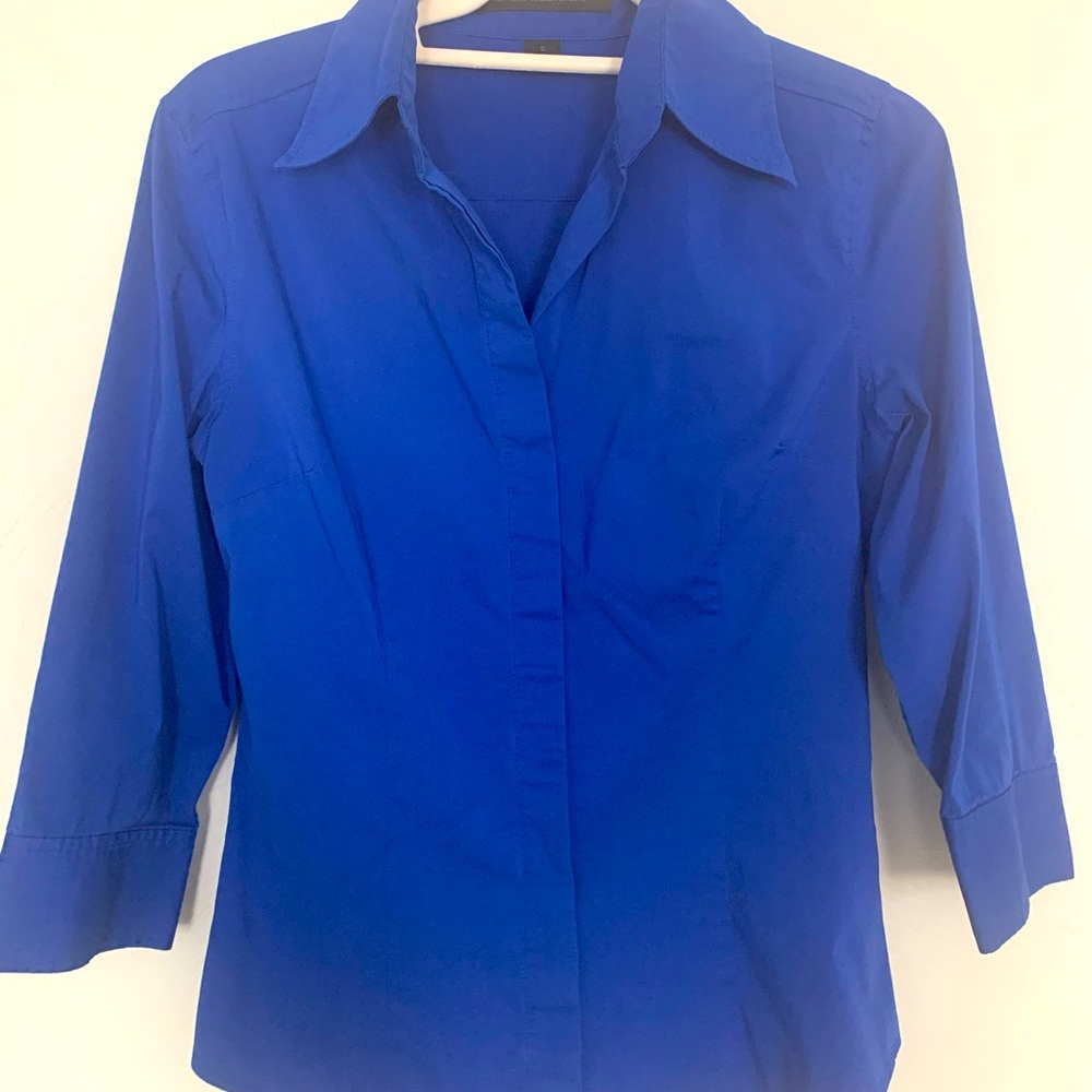 Express blue fitted blouse